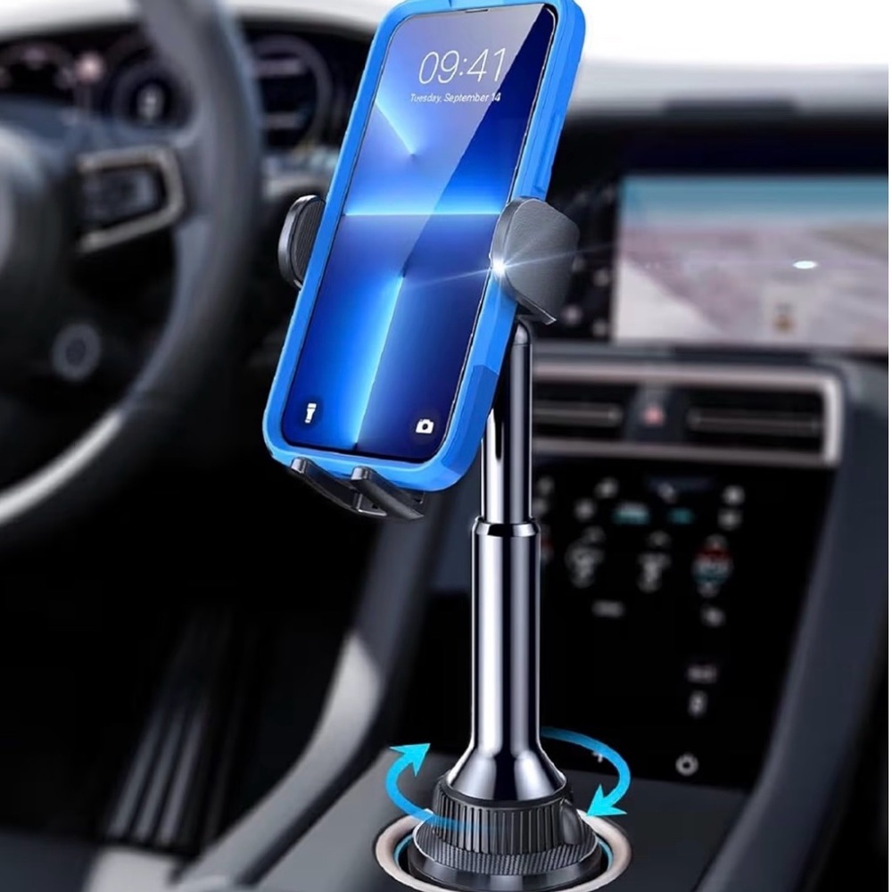 Lisen Black Adjustable Car Cup Phone Mount
